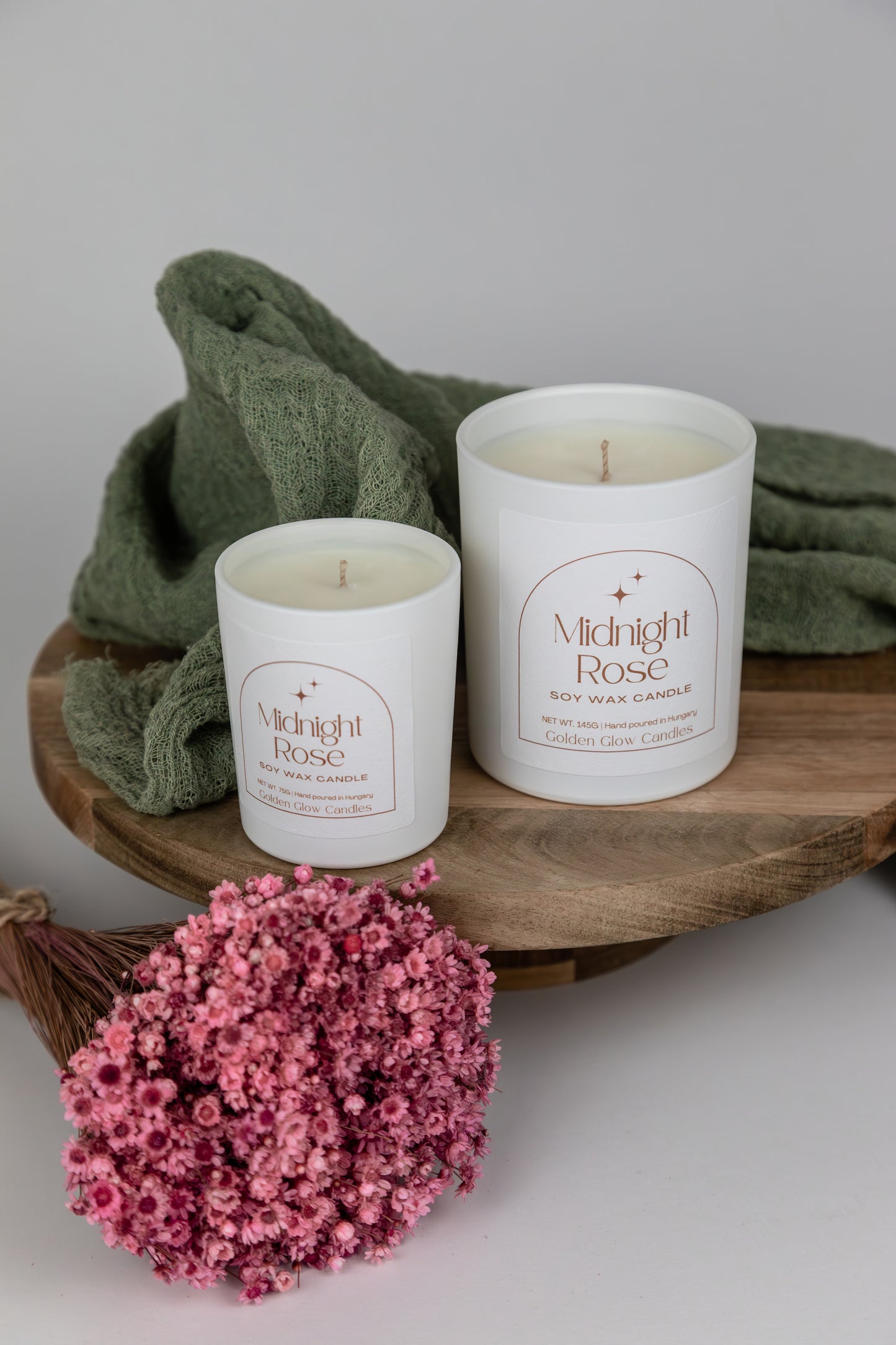 Midnight Rose 100% szójaviasz vegán illatgyertya kézzel öntött kézműves gyertya