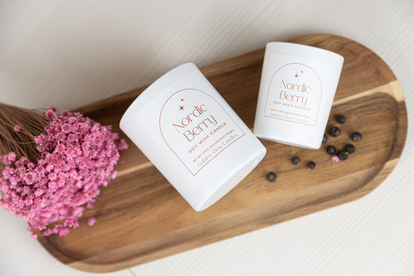 Nordic Berry 145 g és 75 g kiszerelésben illatgyertya szójaviasz vegán gyertya